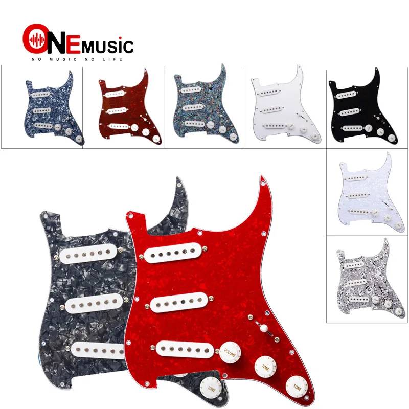 Многоцветная электрогитара Pickguard и белая SSH загруженная Предварительно