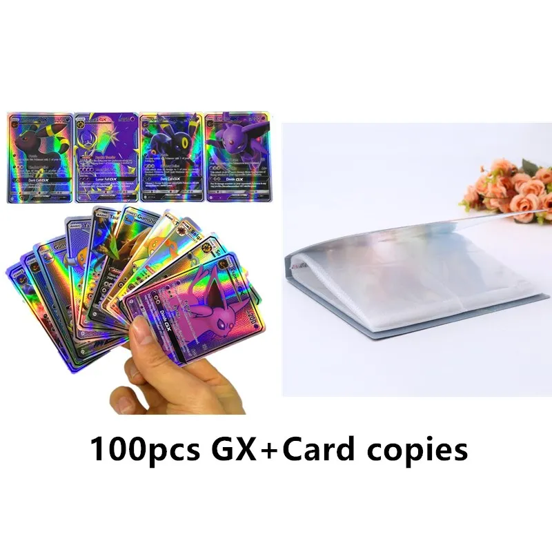 100pcs GX 1 copies funny 200 Pcs GX 25 50 100pcs MEGA Shining Cards Game Battle Carte Trading Cards Game Children Pokemons Toy - Цвет: 100pcs GX 1 copies