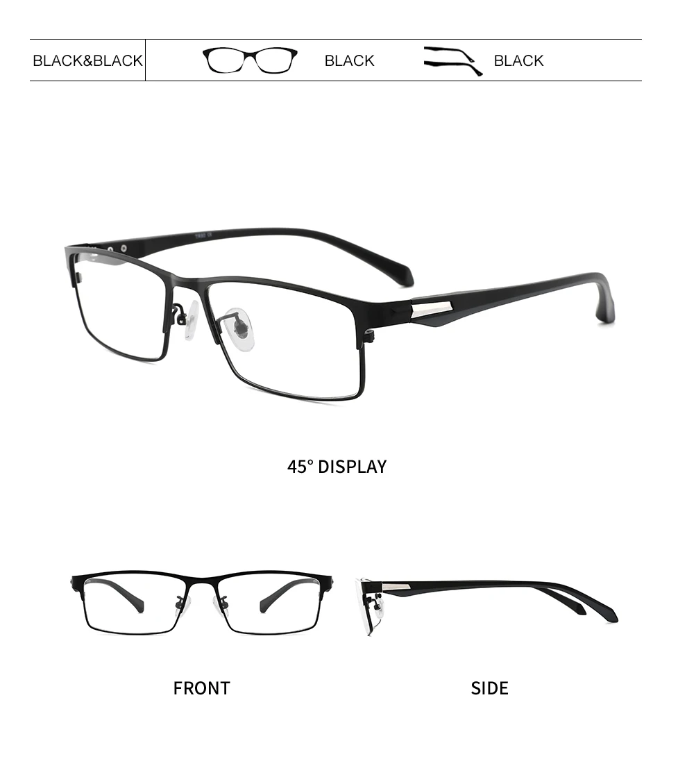 Men Myopia Glasses Frames Half&Full Male Eyeglasses Frame Fashion Metal Eyewear TR90 legs Prescription Optical Grade Glasses