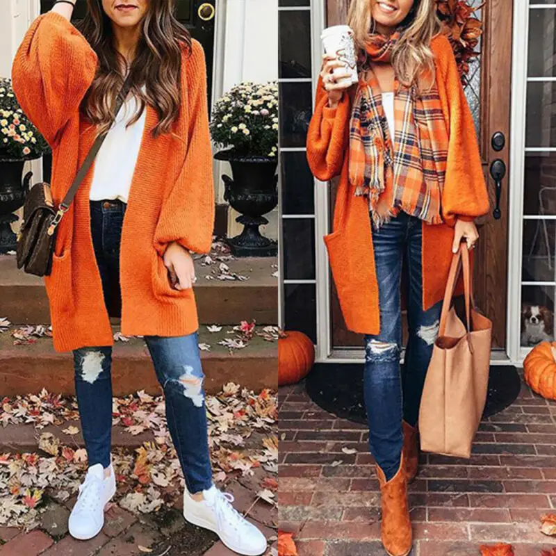 Осень Зима Женская открытая передняя куртка теплый мягкий вязаный кардиган