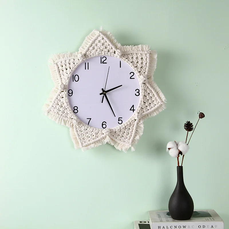 

Nordic Creative Woven Wall Clock Simplicity Clock Decoration Homestay Wall Decoration Wall Clock Living Room Decoration