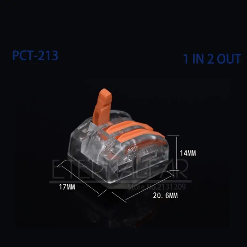 PCT-213Transparent Тип PCT-212 32A 250V 4KV Многофункциональный быстрый соединитель провода 28-12AGW водонепроницаемый BV VR 213 SPL-2 нажимной клеммный блок - Цвет: PCT-213Transparent