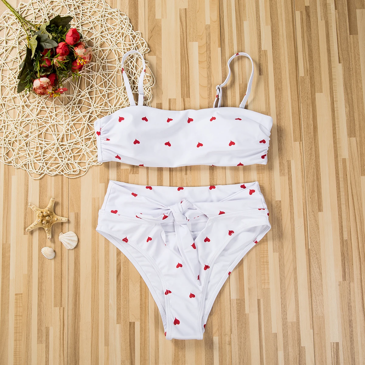 Женский купальный костюм на бретелях-спагетти бюстгальтер с пятнистым принтом в