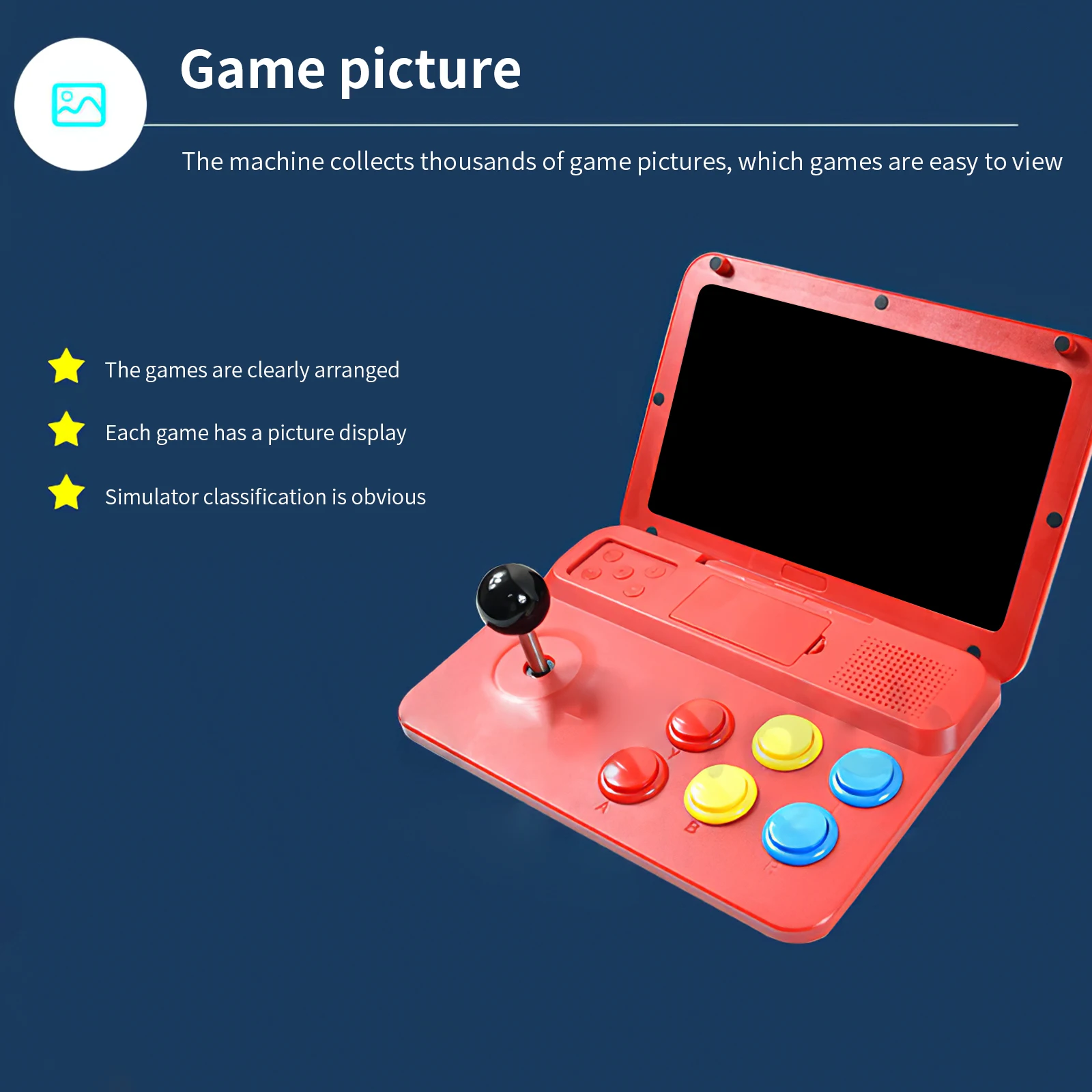 

Arcade Game Player Portable Handheld Game System Foldable Arcade Game Console Classic 25.65cm/10.1inch Large Screen