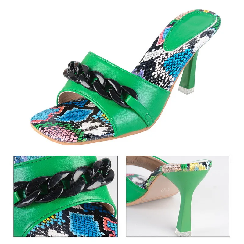

Litthing Spring/Summer 2021 New Women Fur Rubber High Heel Rhinestone Platform Outdoor Leisure Slippers Banquet Party Sandals