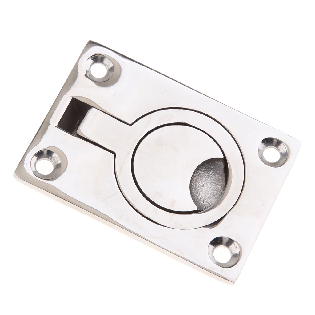 

316 Stainless Steel Pull Flush Trap Door 63mm x 44mm Silver for Boat Marine