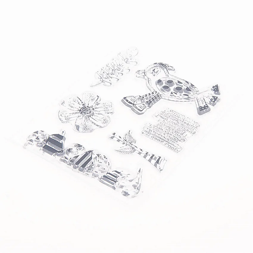 Прозрачные штампы с рисунком сказочной птицы 7 5 х10 см|Штампики| |