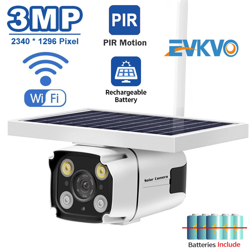 

Wi-Fi 3MP HD PTZ наружная камера с низким энергопотреблением на солнечной батарее, двухстороннее аудио, звуковая сигнализация вторжения на солнеч...