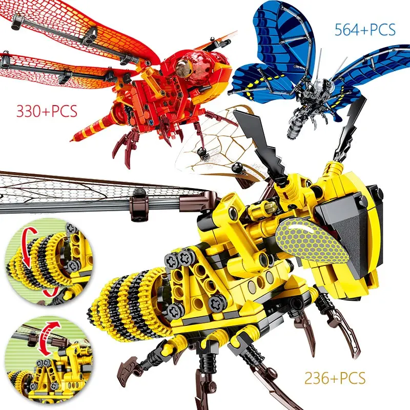 Техническая имитация насекомого Красная стрекоза бабочка пчела модель