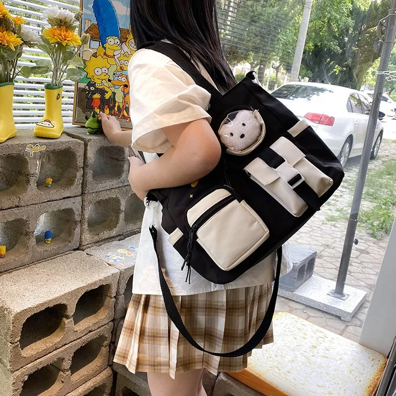 Новинка 2021, нейлоновая женская сумка-мессенджер Harajuku, вместительные водонепроницаемые сумки через плечо