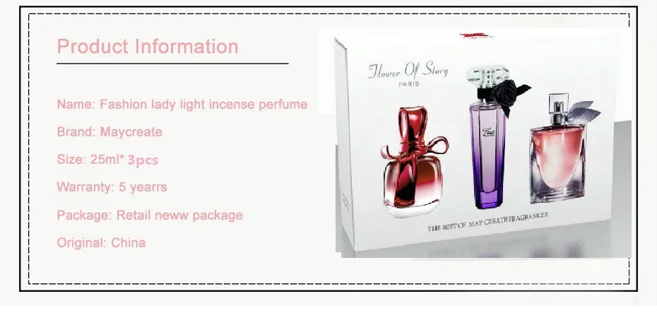 3pcs/set Perfume Spray Set for Women Perfumed Long Lasting Deodorant Fragrance Anti Odor Parfum Glass Bottle Fashion Bodybuildin