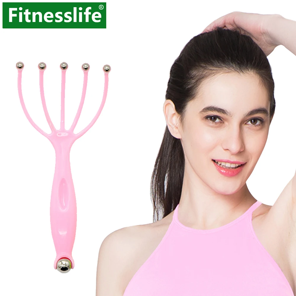 

Head Massager Scalp Comb Roller Five Finger Claws Steel Ball Hand Held Relax SPA for Hair Growth Health Care Stress Relief