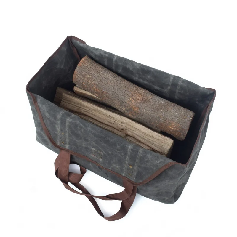 

Hot Style Outdoor Camping Carry Bag Canvas Log Tote Bag Carrier Indoor Fireplace Firewood Totes Holders Fire Wood Carriers