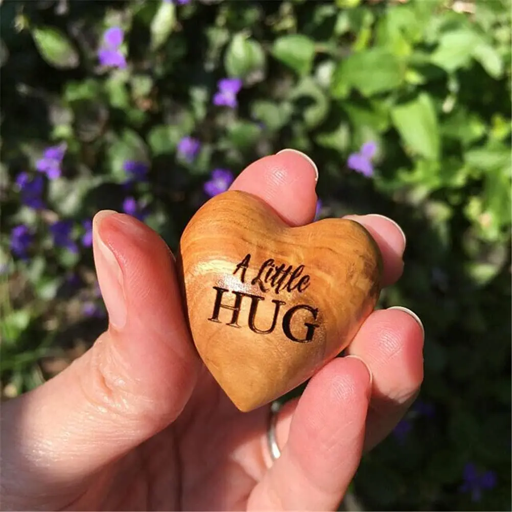

Wooden Love Decorations Ornaments Wooden Heart A Little Hug / I Miss You Note Gift For Girlfriend Boyfriend Or Family Home Decor