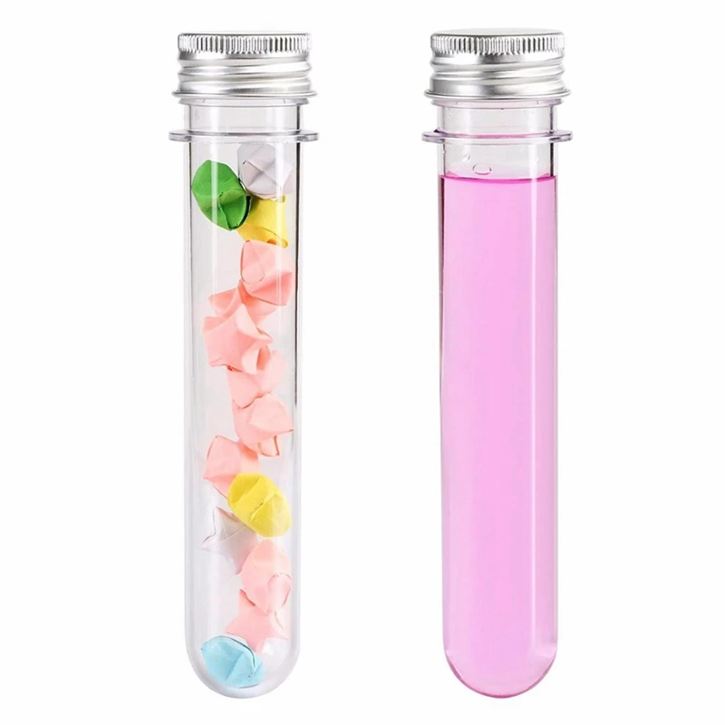 20PCS 40Ml Transparent Cylindrical PET Test Tube Mask Bottle Data Cable Capsule Candy Sub-Bottle |