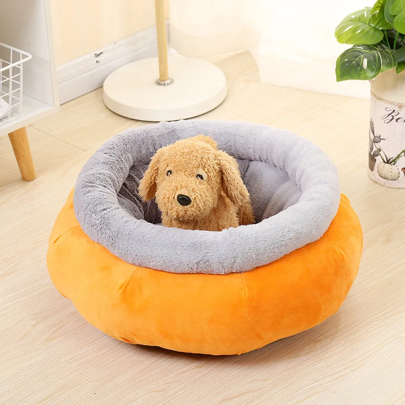 

Dog Bed Long Plush Super Soft Pet Bed Kennel Round Dog Soft Fleece Nest cat Baskets Mat Autumn Winter Waterproof Kennel
