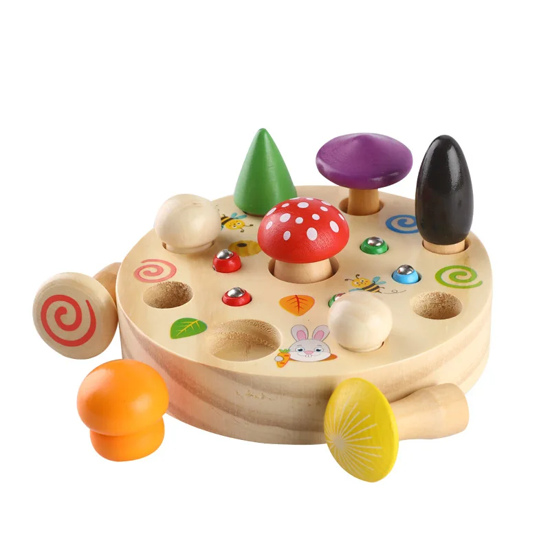 

Магнитные деревянные игрушки Монтессори, строительные блоки для раннего развития, насекомые-грибы, обучающие игрушки для детей, мозг