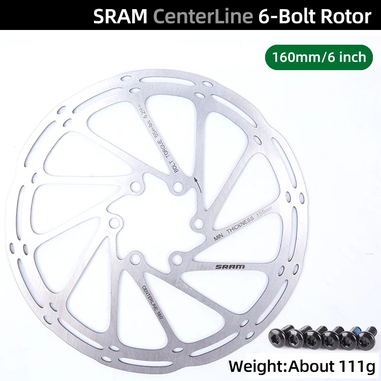 Дисковый тормозной ротор SRAM CenterLine 6 болтов 140/160/180/200 мм 4/6/7/8 дюйма дисковые роторы