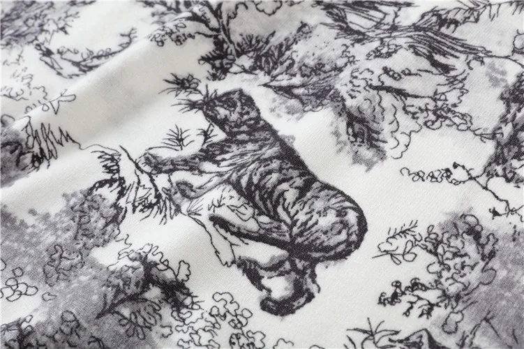 Женский жаккардовый вязаный свитер с принтом листьев тигра пуловер длинными