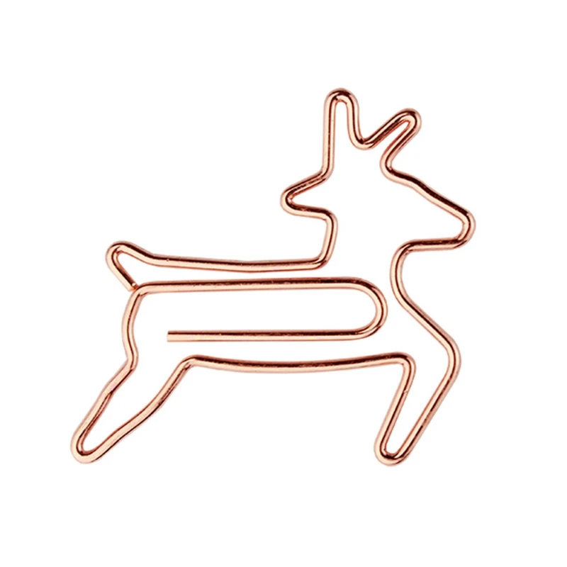 

5 Pcs Multi-shaped Paper Clips Cute Cartoon Deer Bookmark Clips Assorted Colors Photo Album Clip for Kids Students DIY W3JD