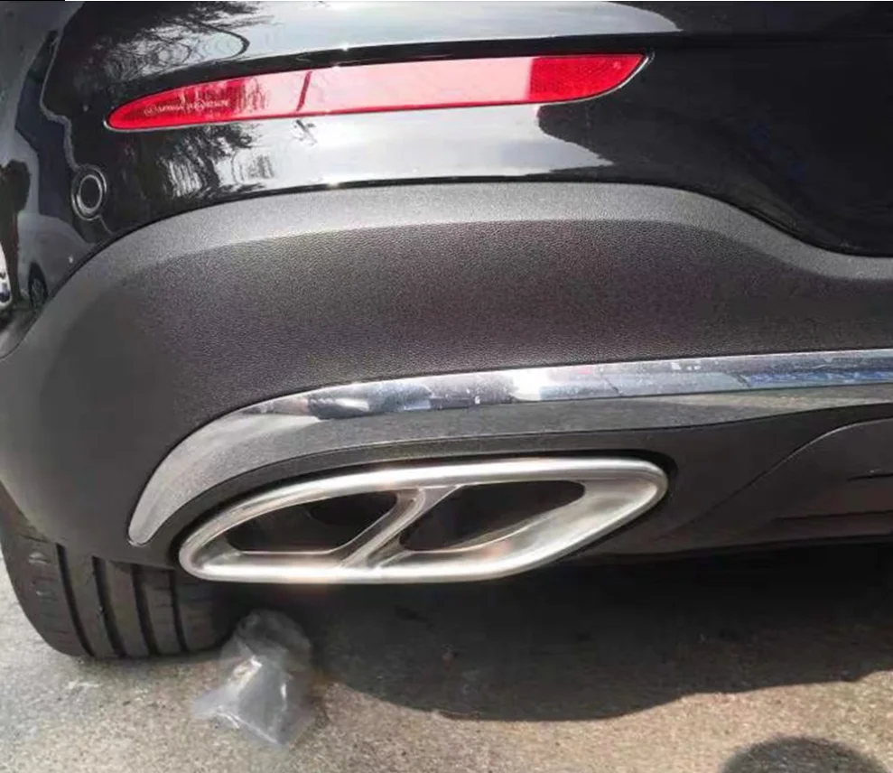

2pcs Exhaust Pipe Cover Trim For Mercedes Benz W205 W213 W176 W246 AMG A B C E GLC GLE Class Stainless Steel Car Styling Sticker