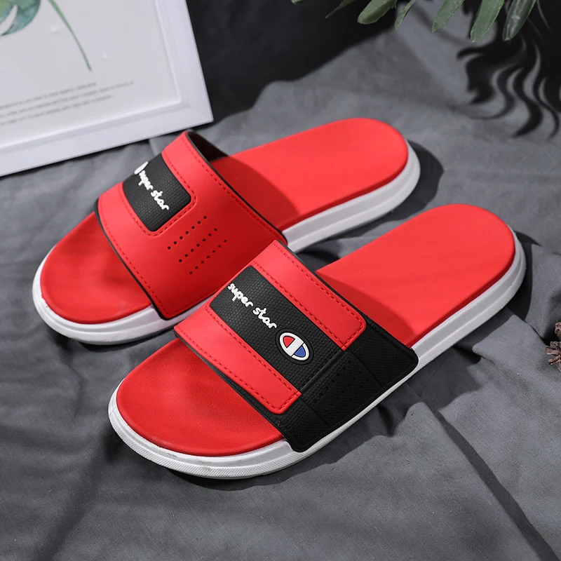 

Summer Women Men Slippers Beach Slide Sandals Cute Words Alphabet Non-Slip Soft Sole Couple Ladies Home Outdoor Bathroom Shoes