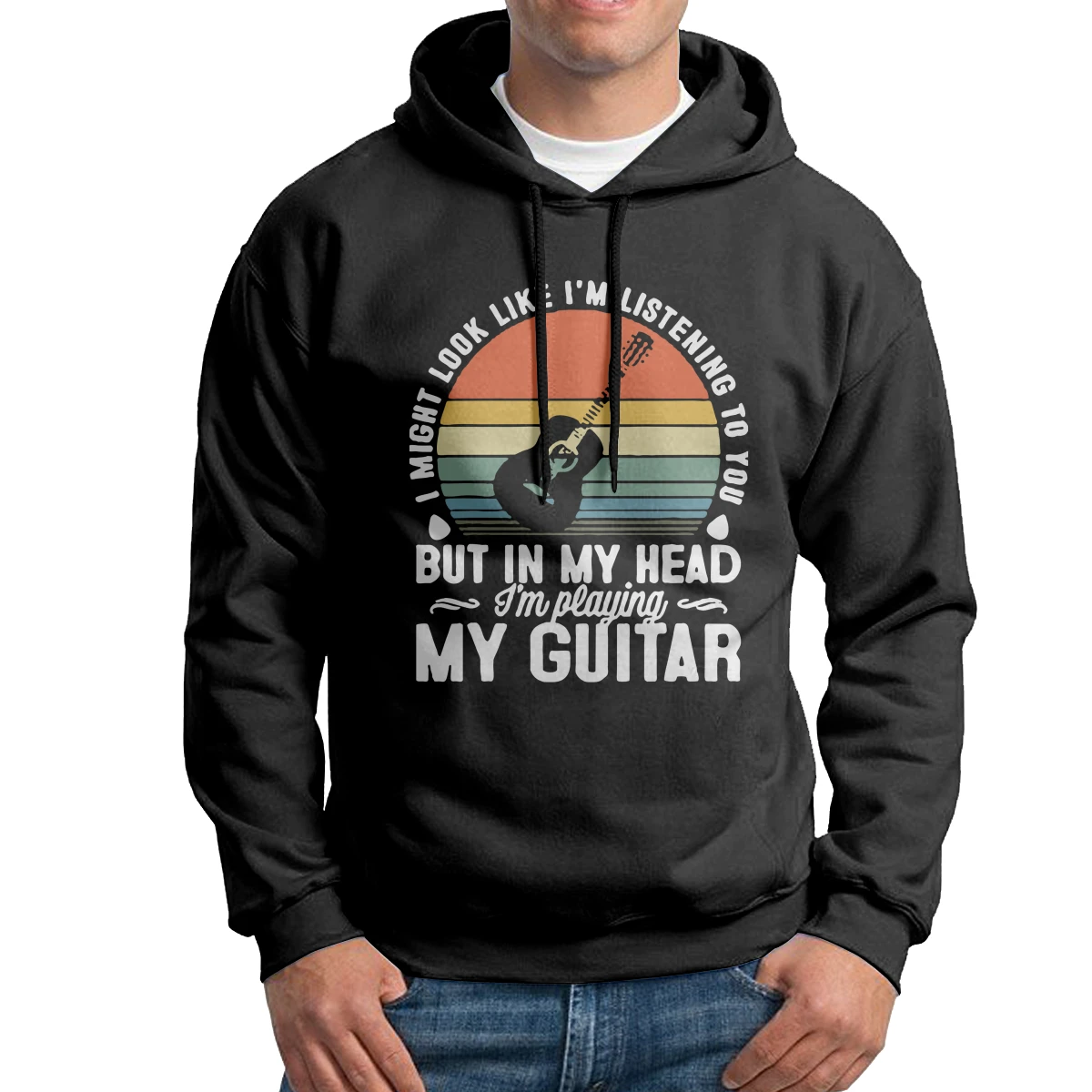 

Flc Basic I Might Look Like I'm Listening To Hoodies Man Funny Pullovers Cotton Normal Hooded Sweatshirts