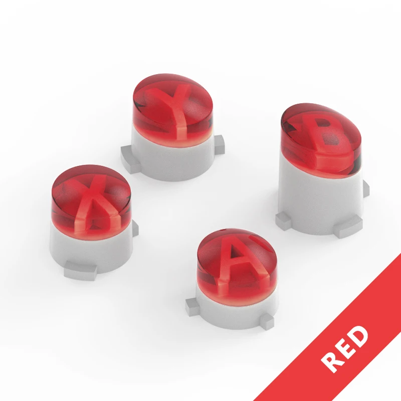 Transparent red Replacement Buttons ABXY Kit for Microsoft Xbox One/Slim Spare parts Button For Xbox One Elite Wireless Controller Accessories - Цвет: Transparent red