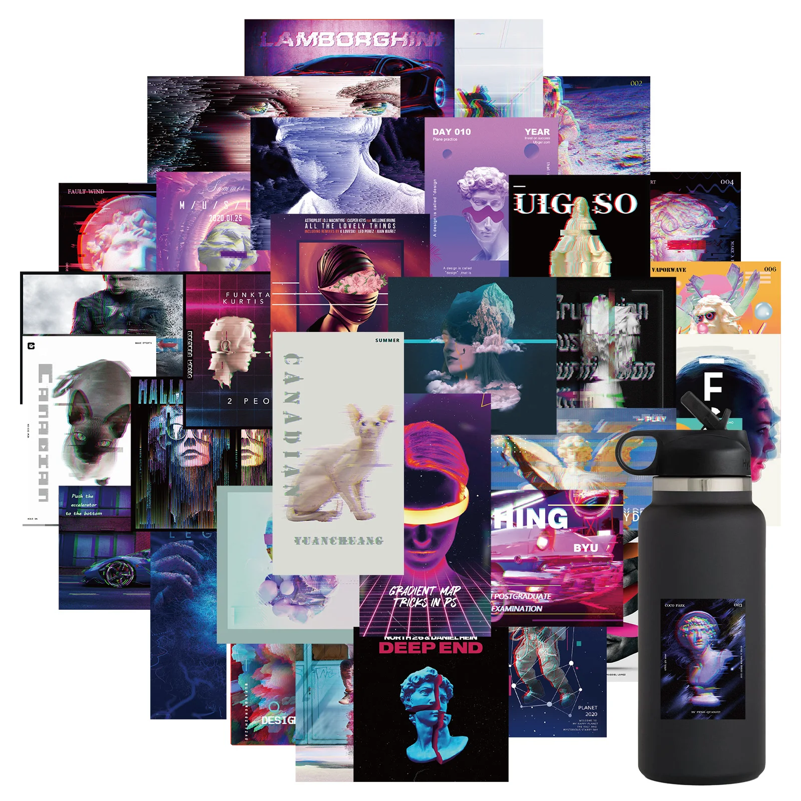 

10/30/40PCS Harajuku Acid Graphic Stickers Decal DIY Skateboard Laptop Guitar Phone Luggage Car Helmet Cool Sticker For Kids Toy