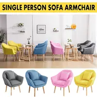 73x56x77cm Modern Single Sofa Chair Cotton Linen Upholstered Arm Chair Chaise Lounge Living Room Sofas Seat Cushion Recliners