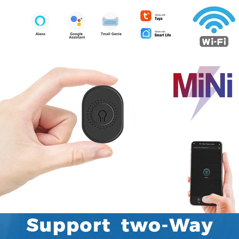 

16A WiFi Smart Switch Light Mini 2 Way Module DIY on Off Can Timing Control Wireless Breaker for Google Home Sonoff Button Up