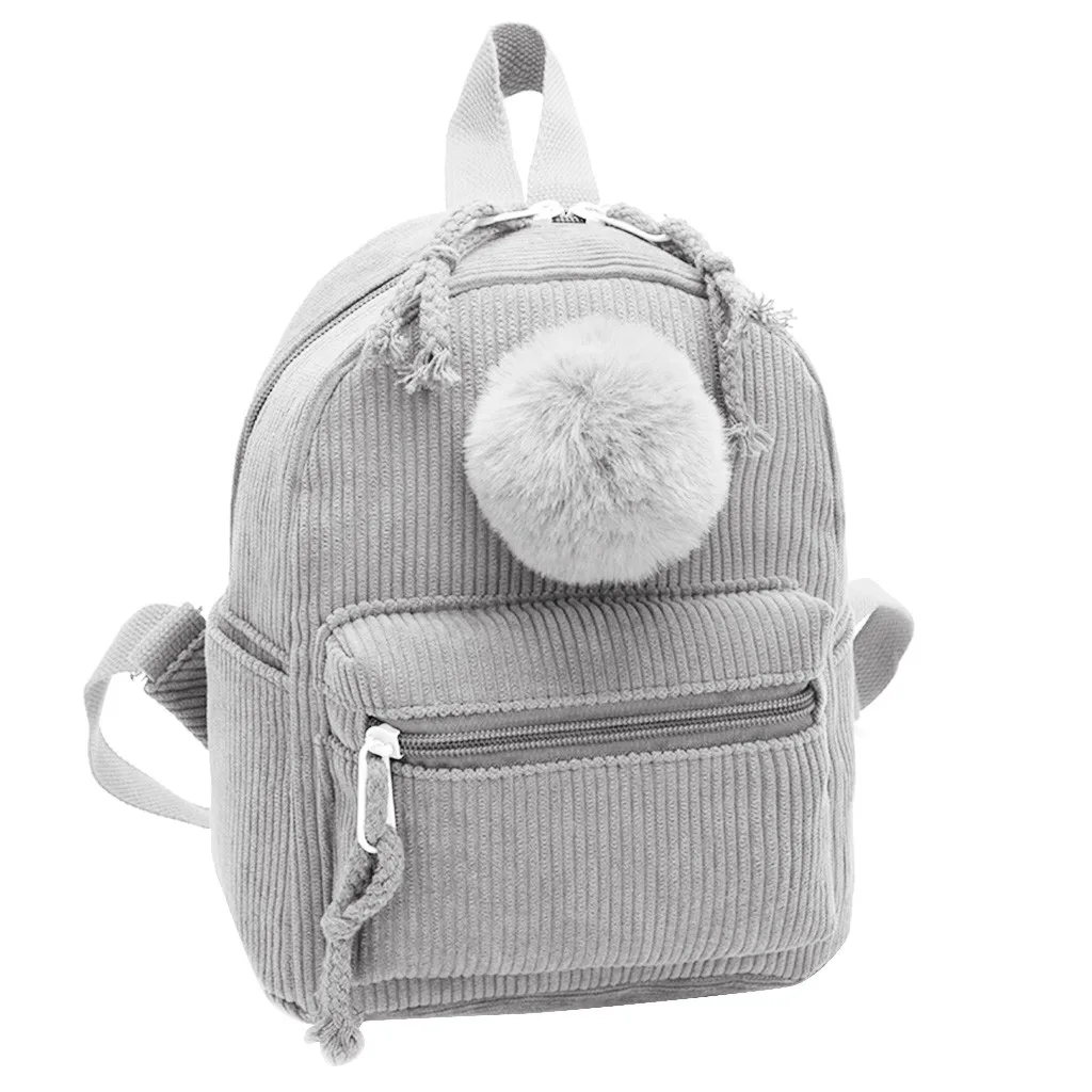 Aelicy 2019 Backpacks Large Capacity Corduroy Casual Backpack Girls Multi-functional Fashion Plush Pendant Zipper | Багаж и сумки