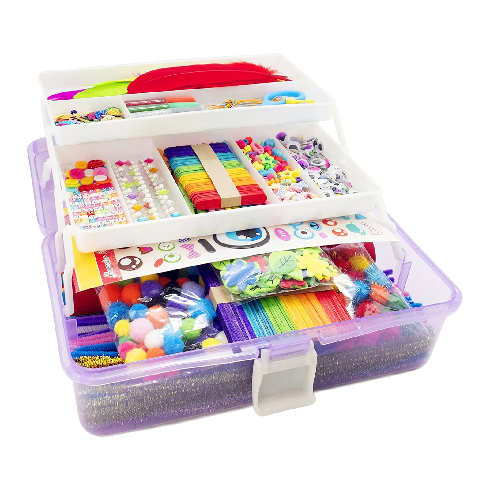 Suministros de arte completo para ni&ntilde;os y ni&ntilde;as, caja plegable para manualidades de Navidad, 1000 Uds.-0