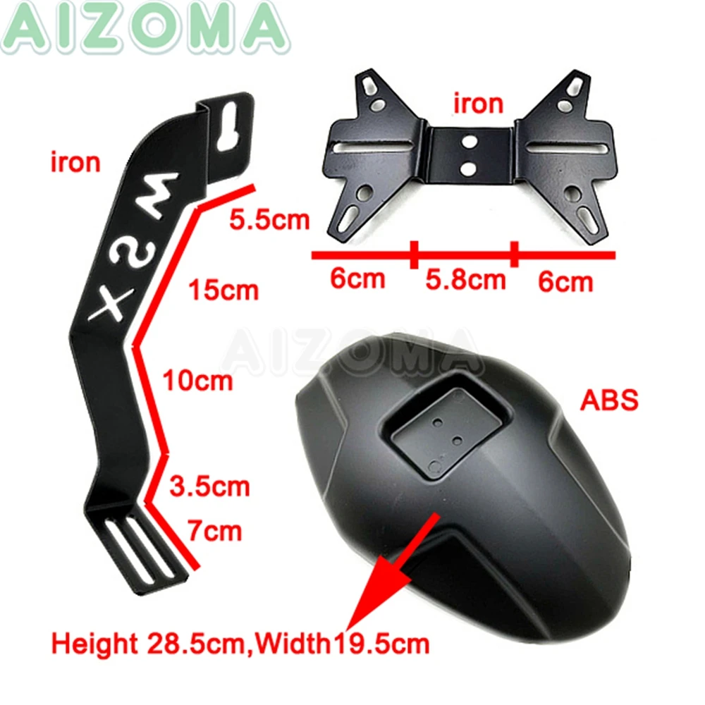 

Motorcycle Rear Wheel Fender Mudguard Splash Guard w/ License Plate Holder Bracket For Honda MSX125 M3