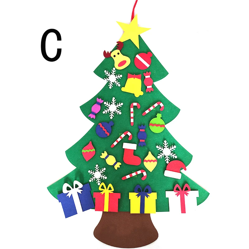 

Kids DIY Felt Christmas Tree Christmas Decoration for Home 2021 New Year Gifts Christmas Ornaments Santa Claus Xmas Tree
