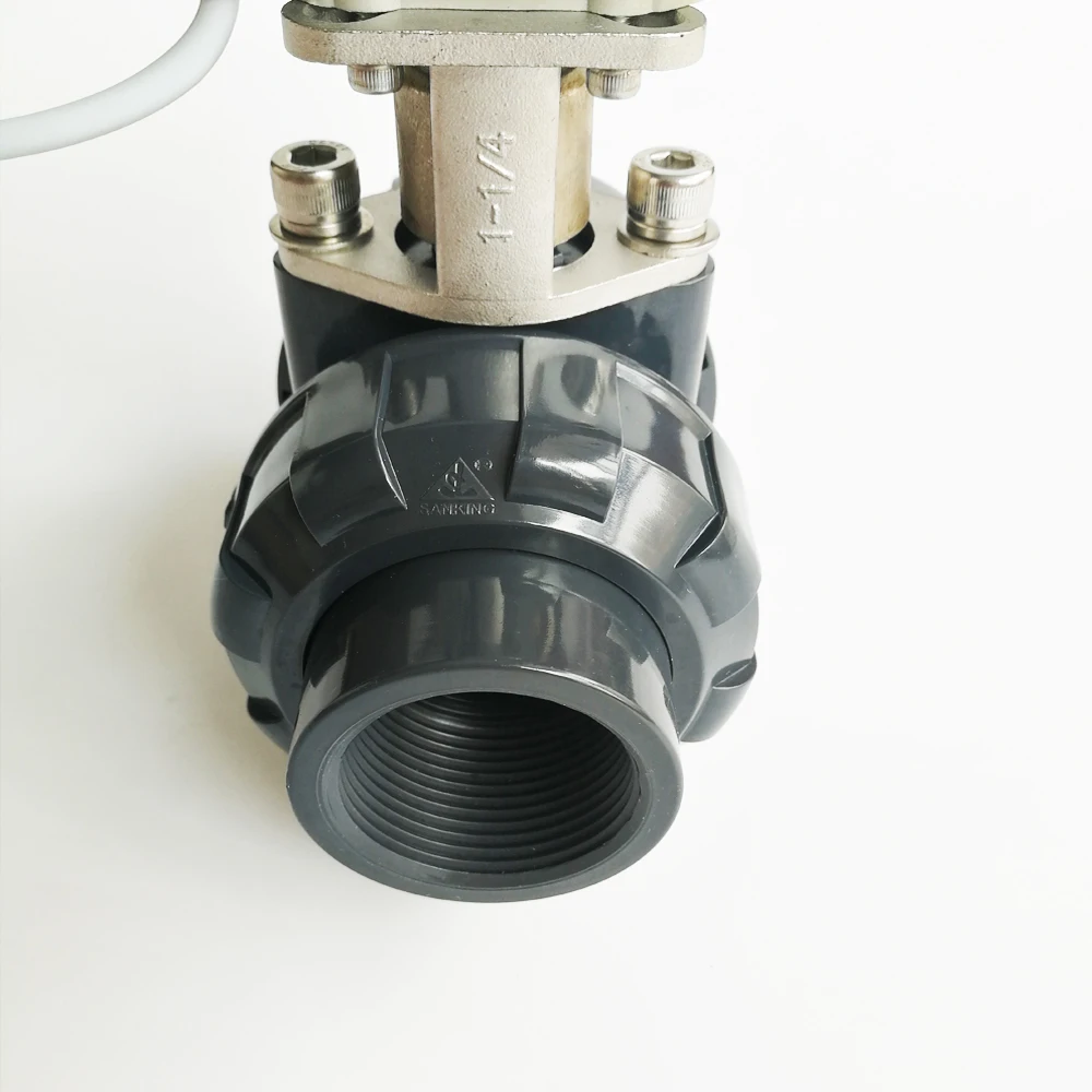 DC12V/24V PVC DN40 привод клапан BSP/NPT 11/2 ''моторизованный шаровой TF40-P2-C 10 нм вкл/выкл 15