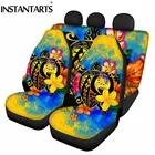 Накидки на сиденья автомобиля, 4 шт., с принтом черепахи, полинезийского самоанского этнического гибискуса