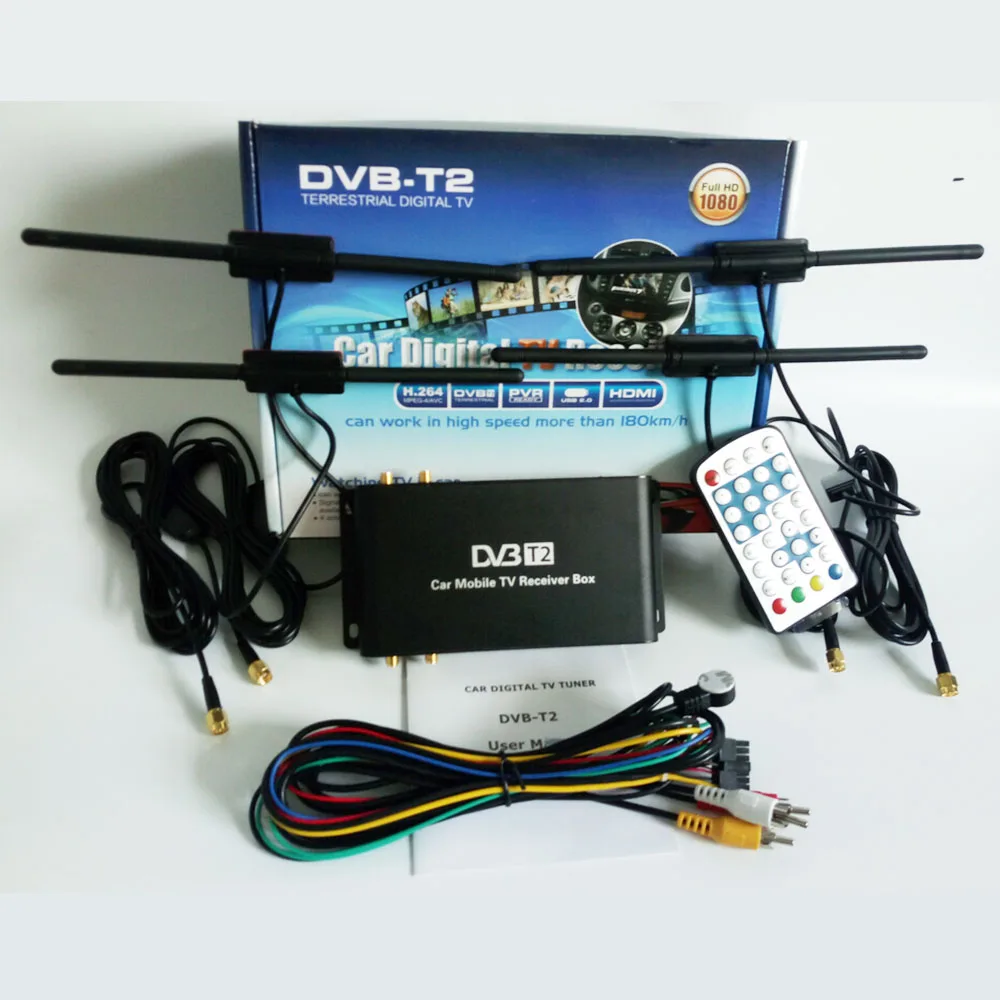 Автомобильный цифровой ТВ приемник с 4 чипами для мобильных телефонов 180 км/ч HD