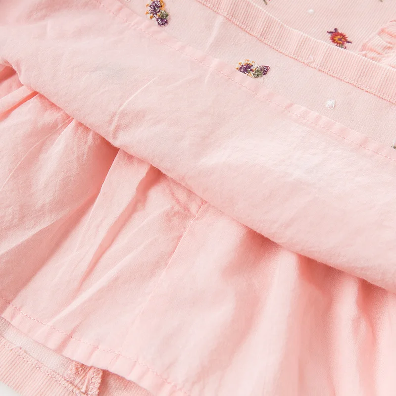 Детская футболка с рюшами длинным рукавом и цветочным принтом для девочек