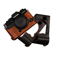 vr handmade genuine leather camera case half body for fujifilm xt10 xt20 xt30 camera bag cover vintage case