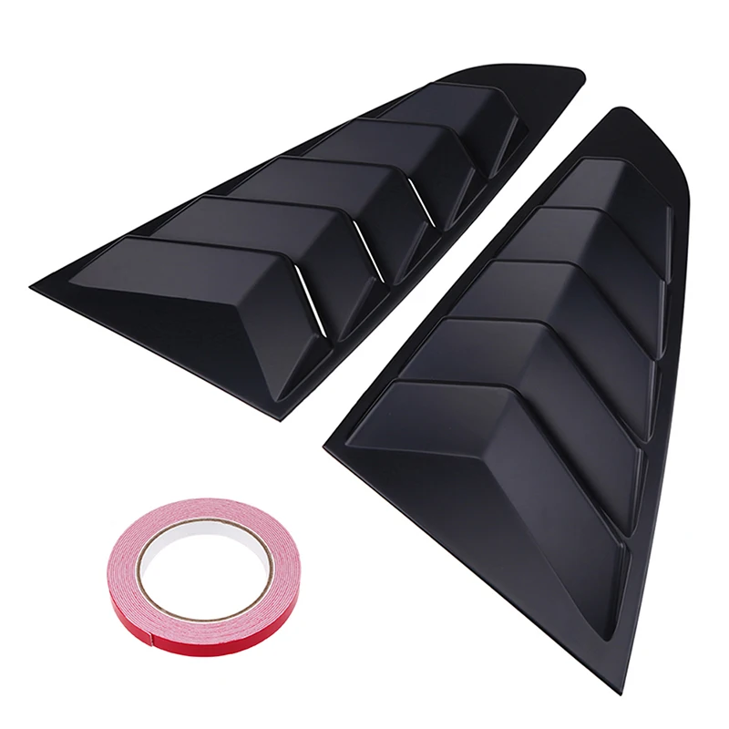 POSSBAY Imitation Carbon Fiber 1/4 Quarter Side Window Scoop Louvers Cover Vent for Ford Mustang Fastback 2015-present | Автомобили и