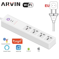 eu power strip 4 sockets and 2 usb ports 1 5m extension cord wifi smart tuya home work with alexa google assistant