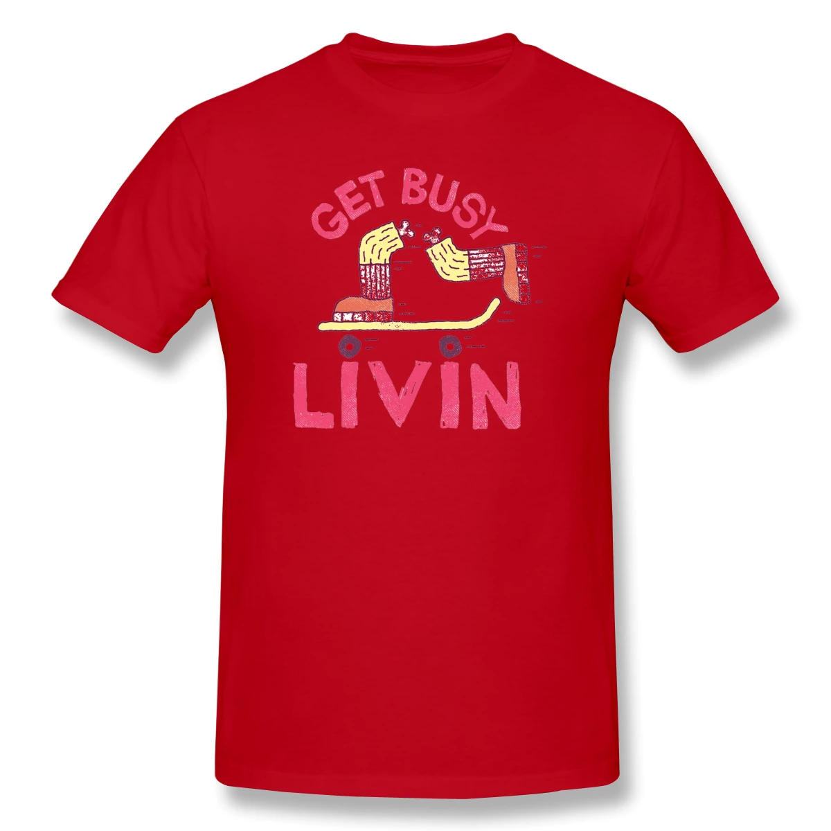 

Get Busy Livin' Pullover Geeky Men's Basic Short Sleeve T-Shirt R302 Tees Tops European Size