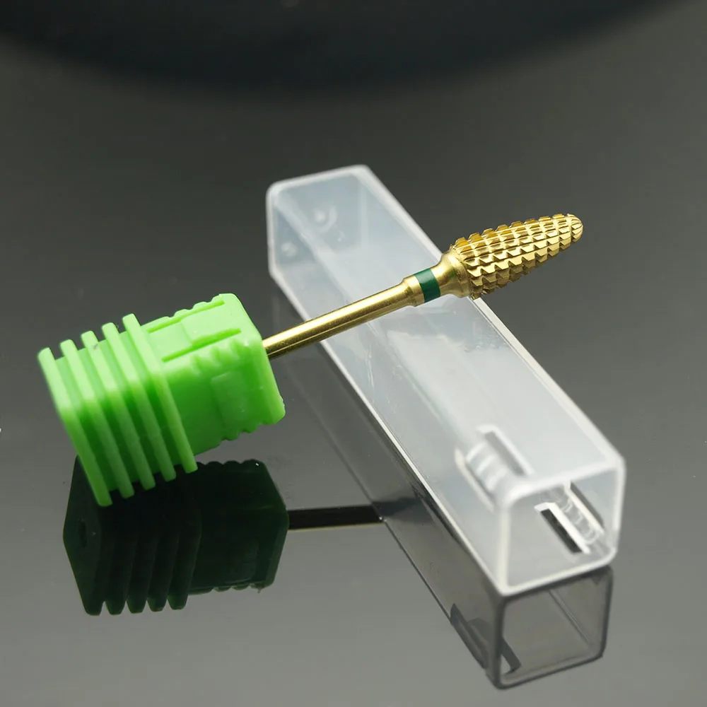 EasyNail ~ 3/32 ''Вольфрамовая стальная Золотая фреза для ногтей пилка карбидная
