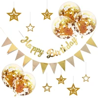 gold and silver monogram birthday adult party decorpentagram pendant pennant sequined balloon background set