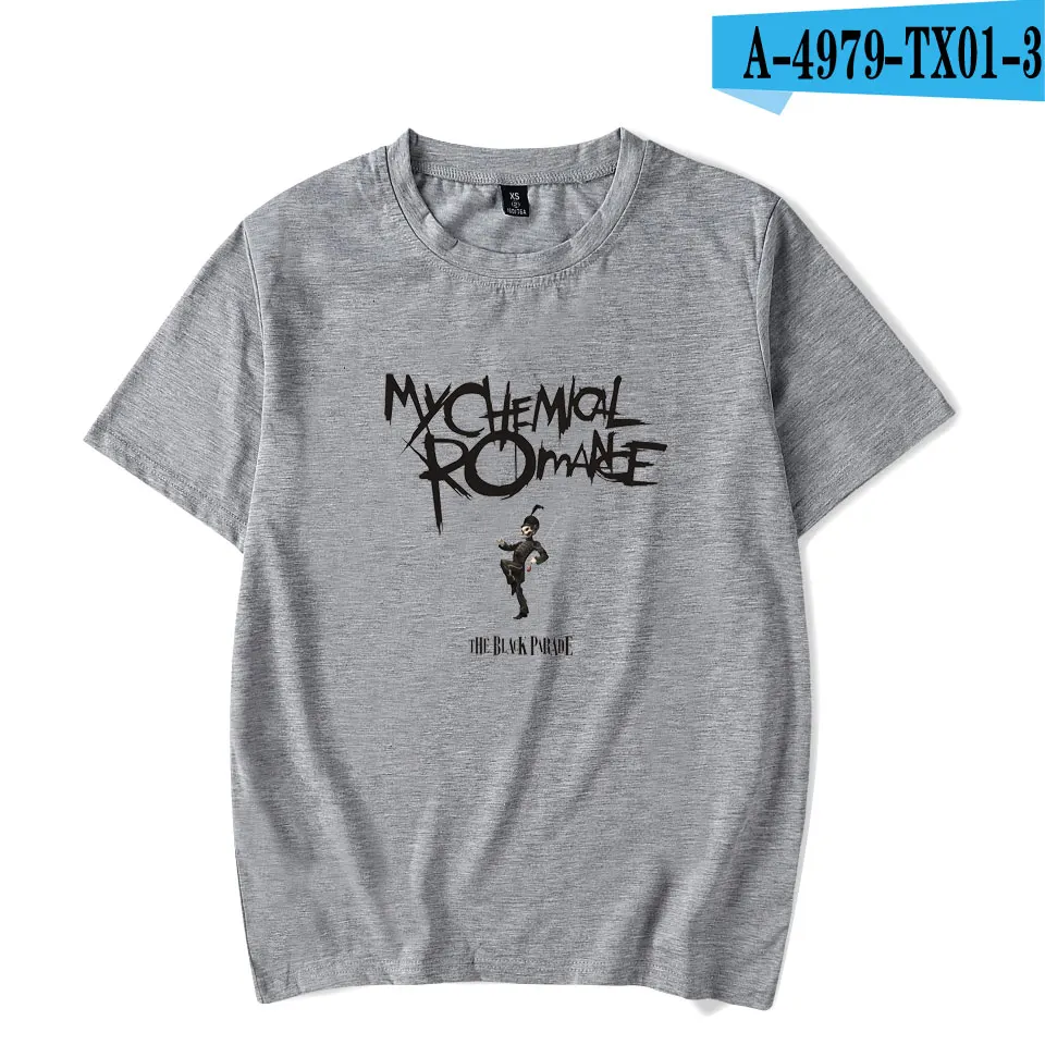gray My Chemical Romance футболки Прохладный и модные женские туфли/мужские базовые с круглым О-образным вырезом футболки с коротким рукавом, хипстерская прикольная большой Размеры 4XL - Цвет: gray