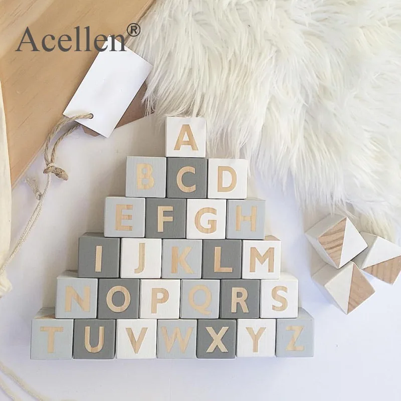 Nordic Style Wooden Alphabet Letters Baby Name Blocks For Nursery Bedroom Photo Shoot Decor Newborn Keepsake Home Decoration | Дом и сад