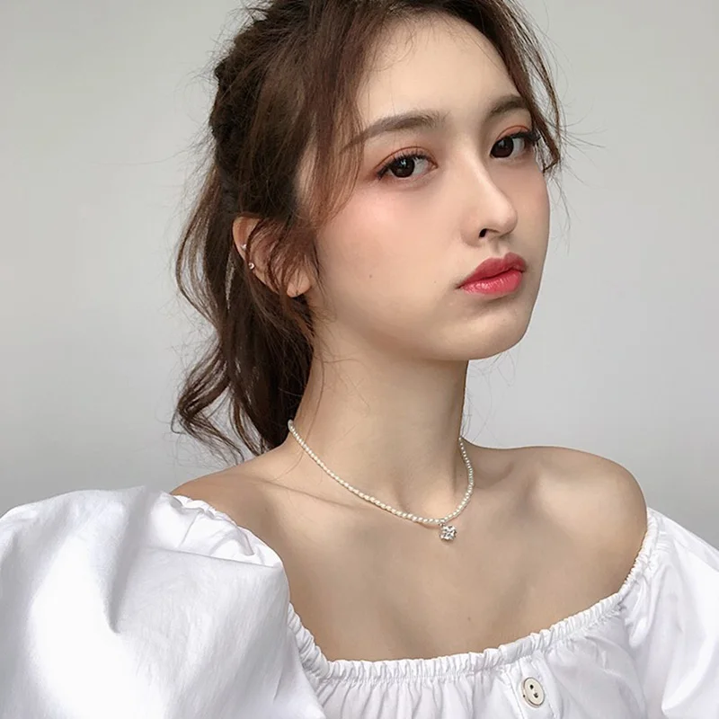 Цепочка для ключиц чокер белая имитация нить жемчуга бусы ожерелья невесты