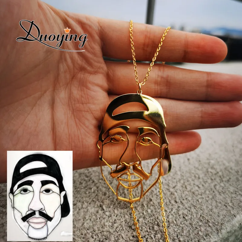 DUOYING Customized Children's Drawing Kid's Art Child Artwork Personalized Necklace Jewelry Christmas Gift For Family Gift