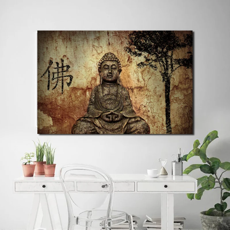 

Lord Buddha Religion Wall Art Canvas Poster And Print Canvas Painting Oil Decorative Picture Nordic Living Room Home Decoration